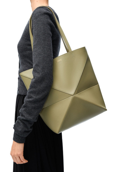 Loewe Medium Puzzle Fold tote in shiny calfskin outlook