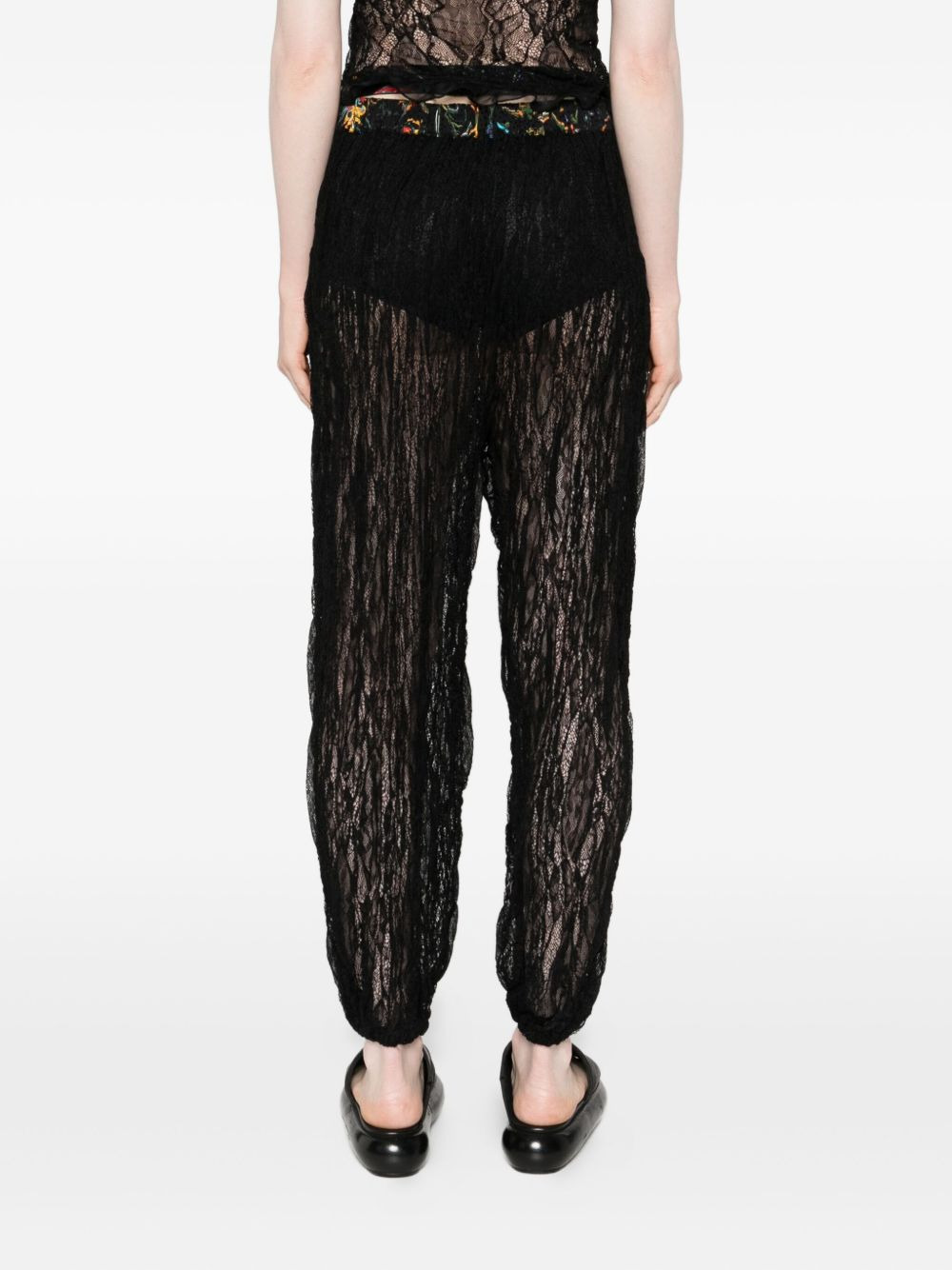 floral-print lace trousers - 4