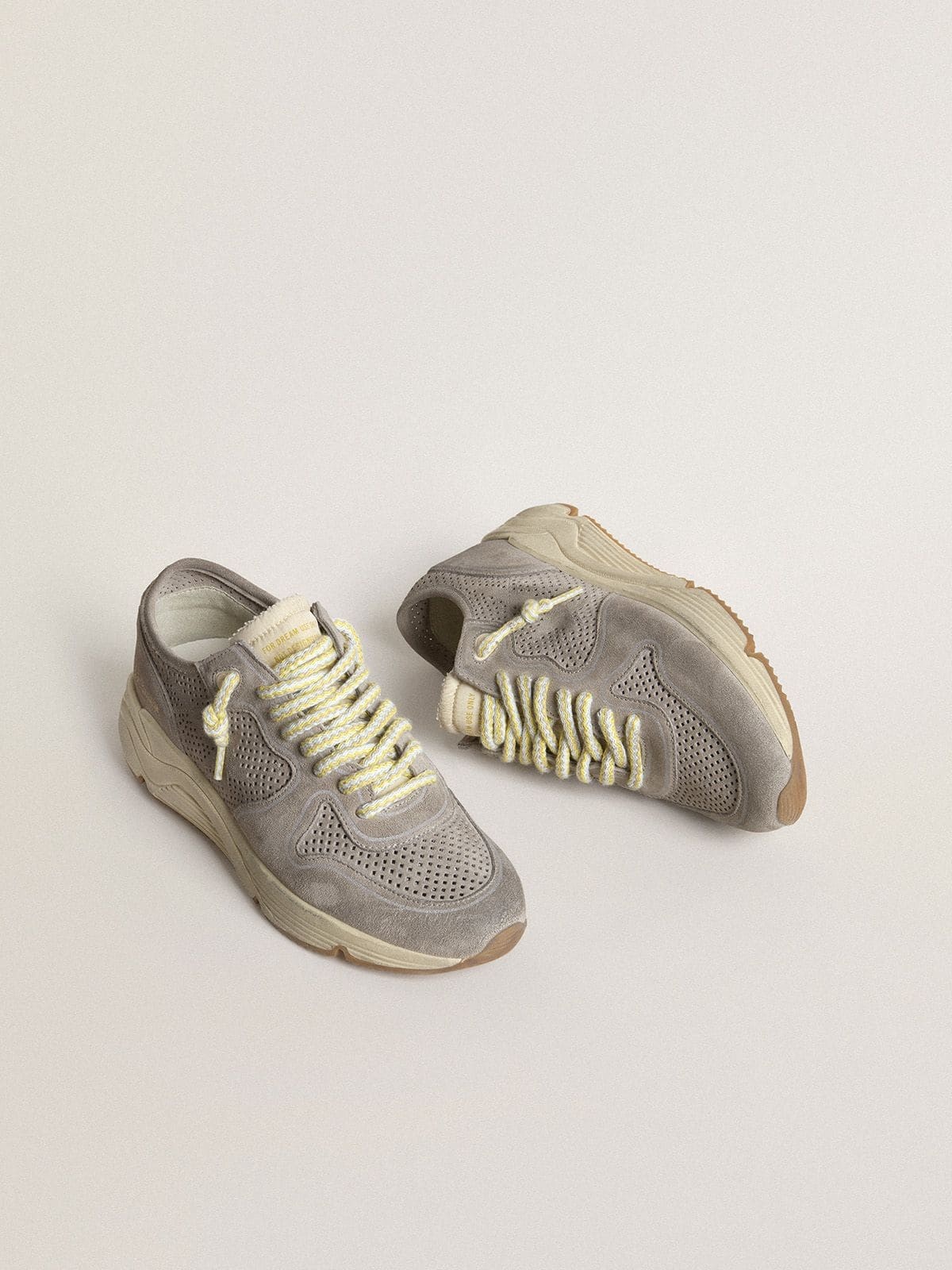 Women's Running Sole in gray suede with gray suede star and heel tab - 2