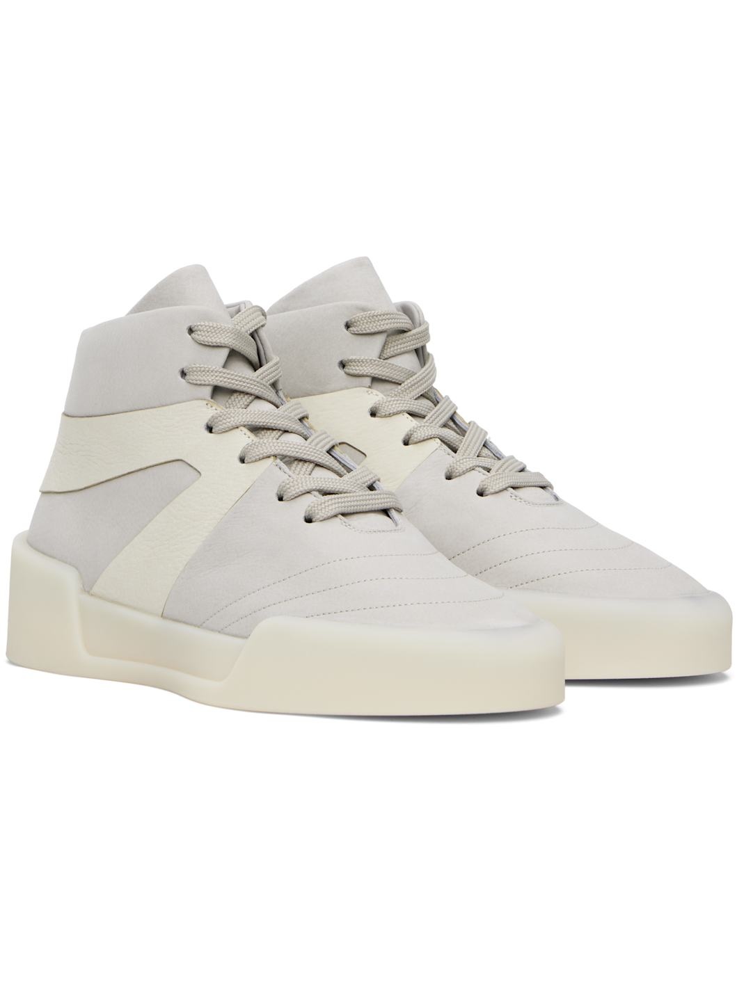 Gray & Off-White Basketball Sneakers - 4