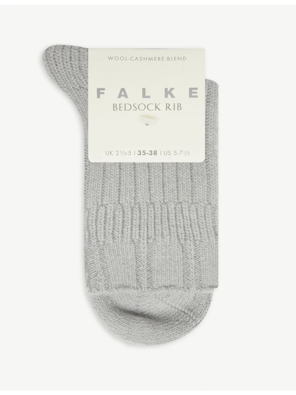 Bedsock ribbed knitted wool-blend socks - 1