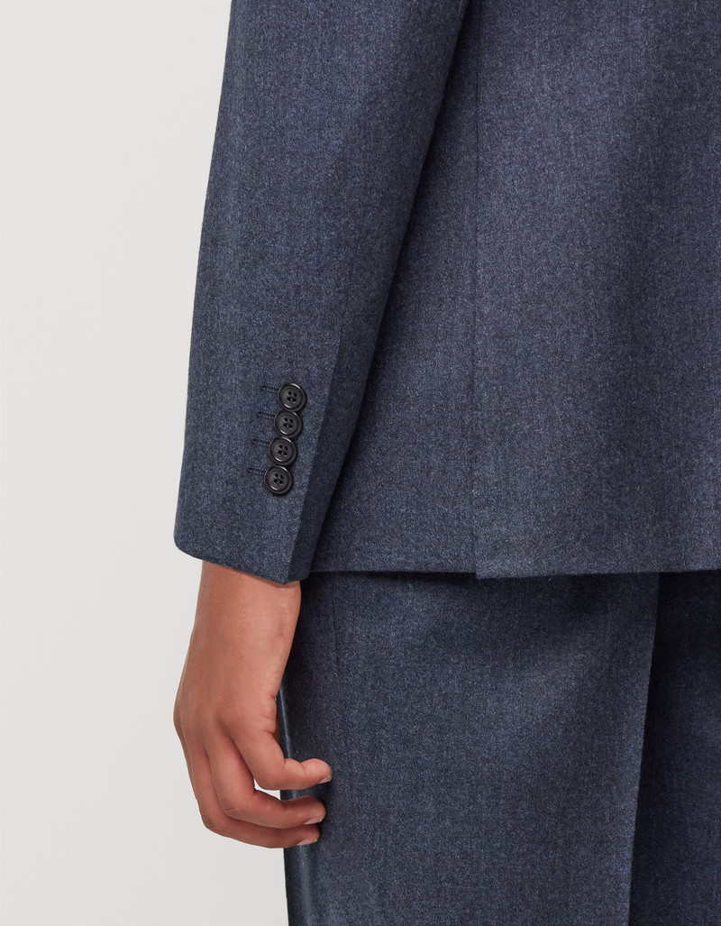LIGHT BLUE DENIM-EFFECT WOOL REGULAR-FIT SUIT 132