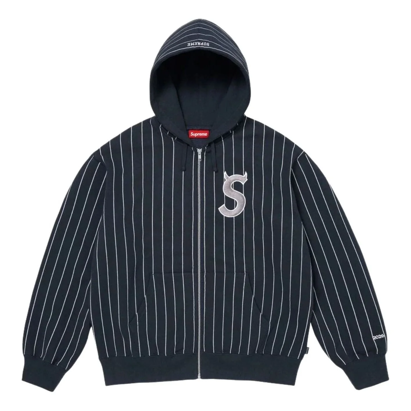 Supreme SS26 Devil S Logo Zip Up Hooded Sweatshirt 'Stripe' SUP-SS26-134-STRP - 1