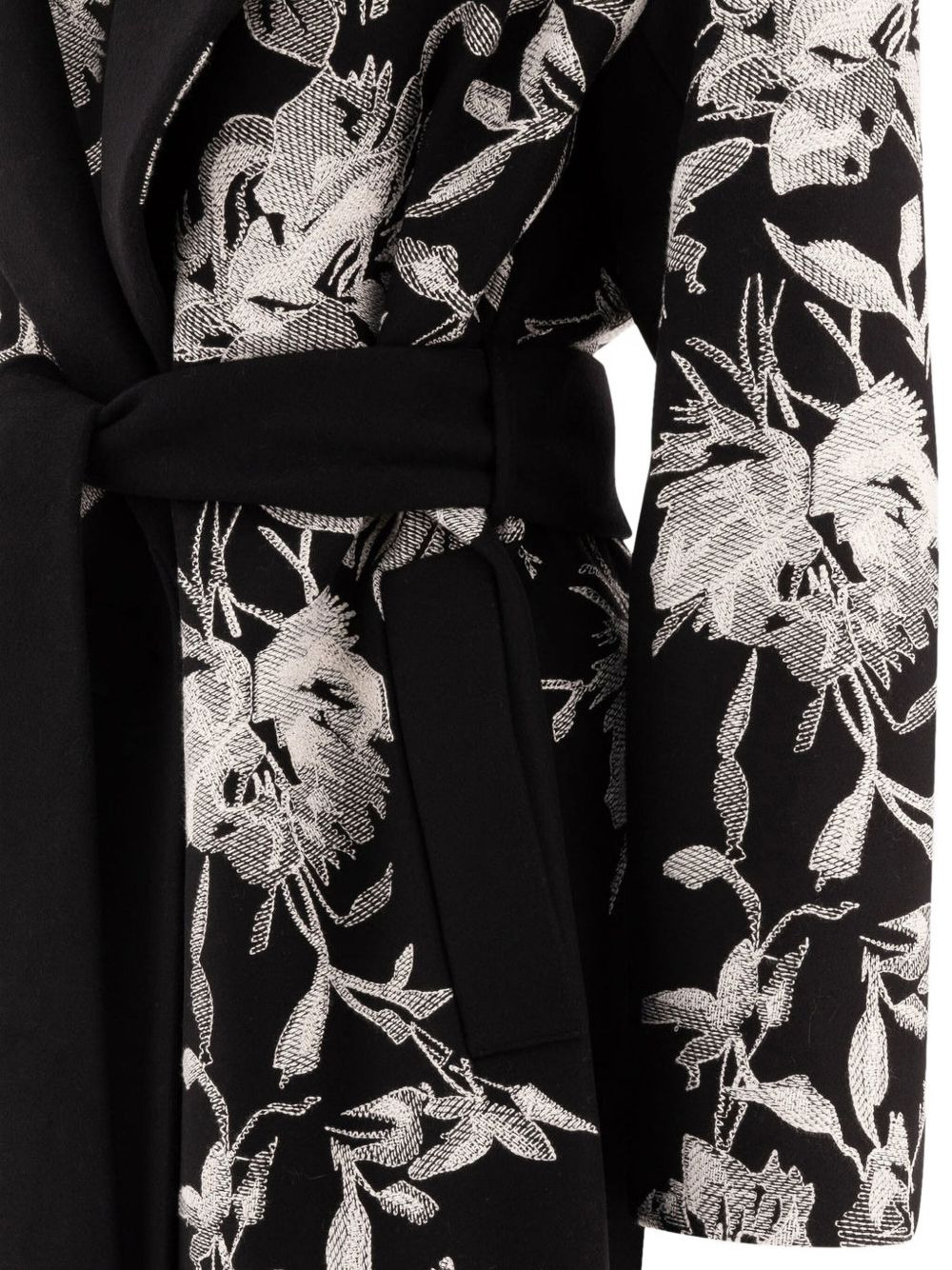 floral-embroidered coat - 4