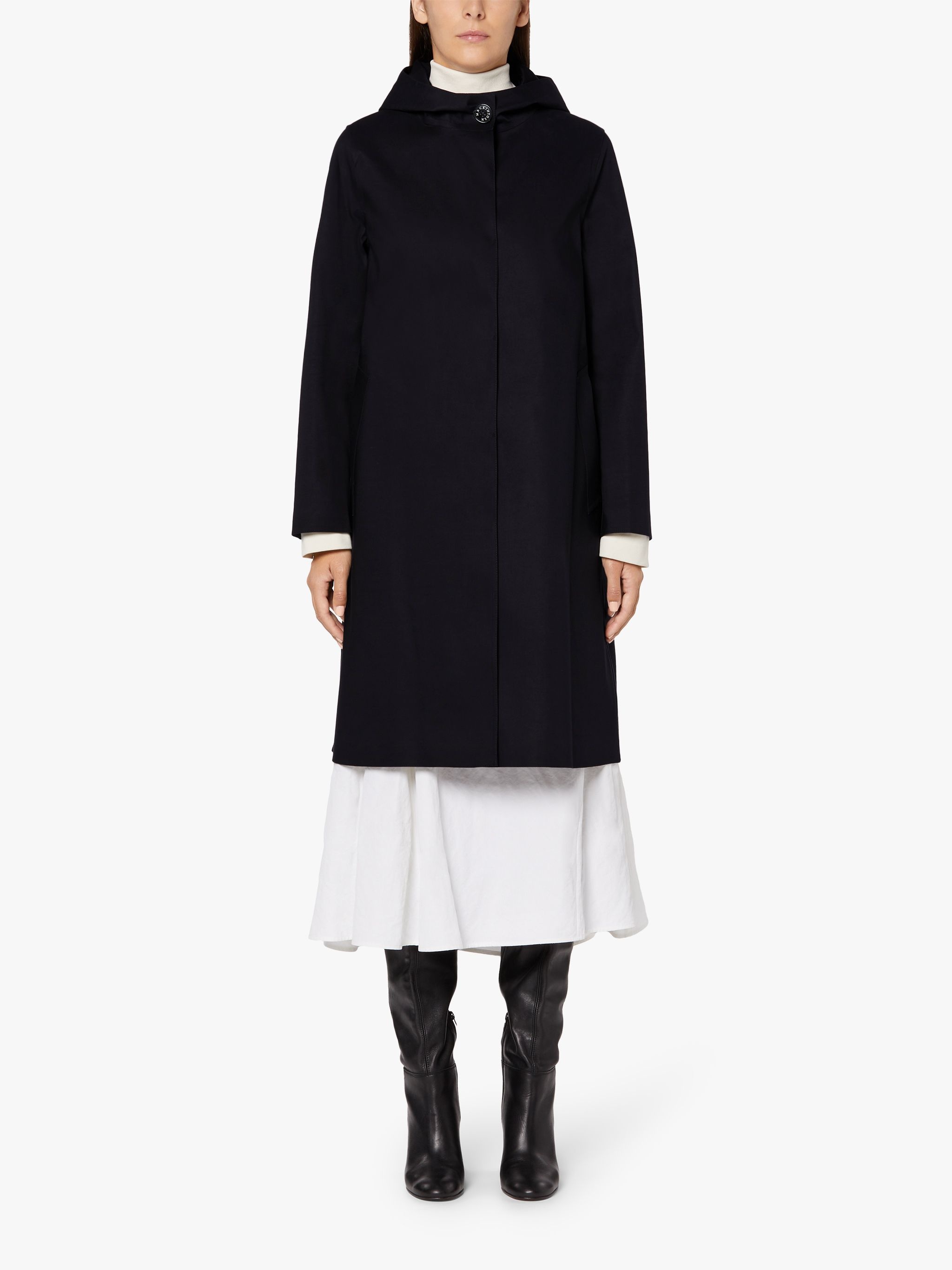 WATTEN BLACK BONDED COTTON HOODED COAT | LR-1023 - 3
