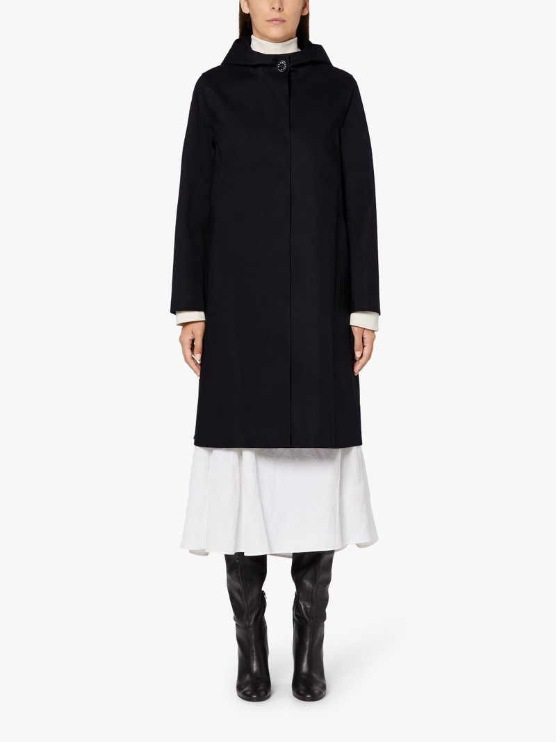 WATTEN BLACK BONDED COTTON HOODED COAT | LR-1023 3