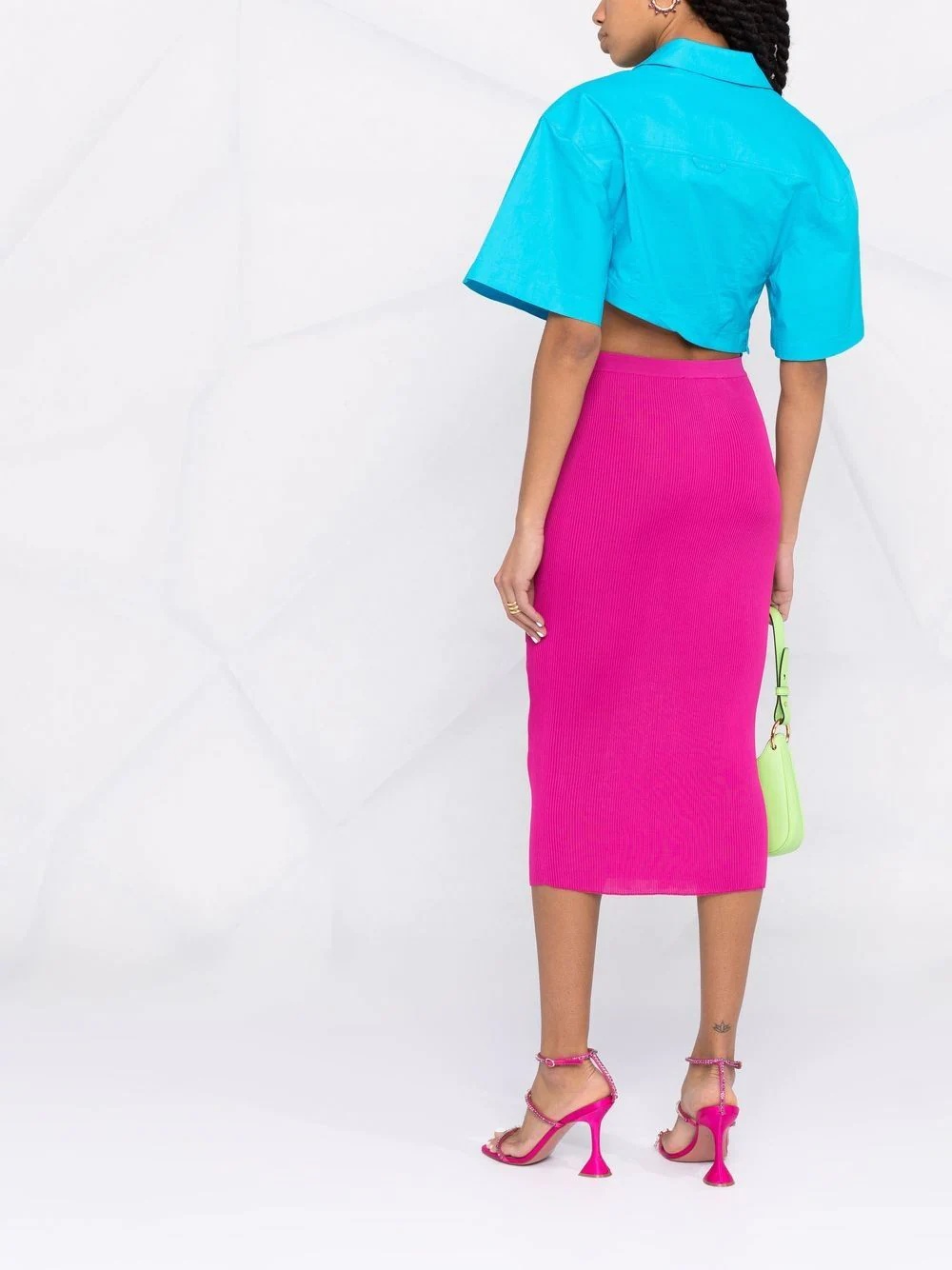 Medusa Safety Pin-detail midi skirt - 6