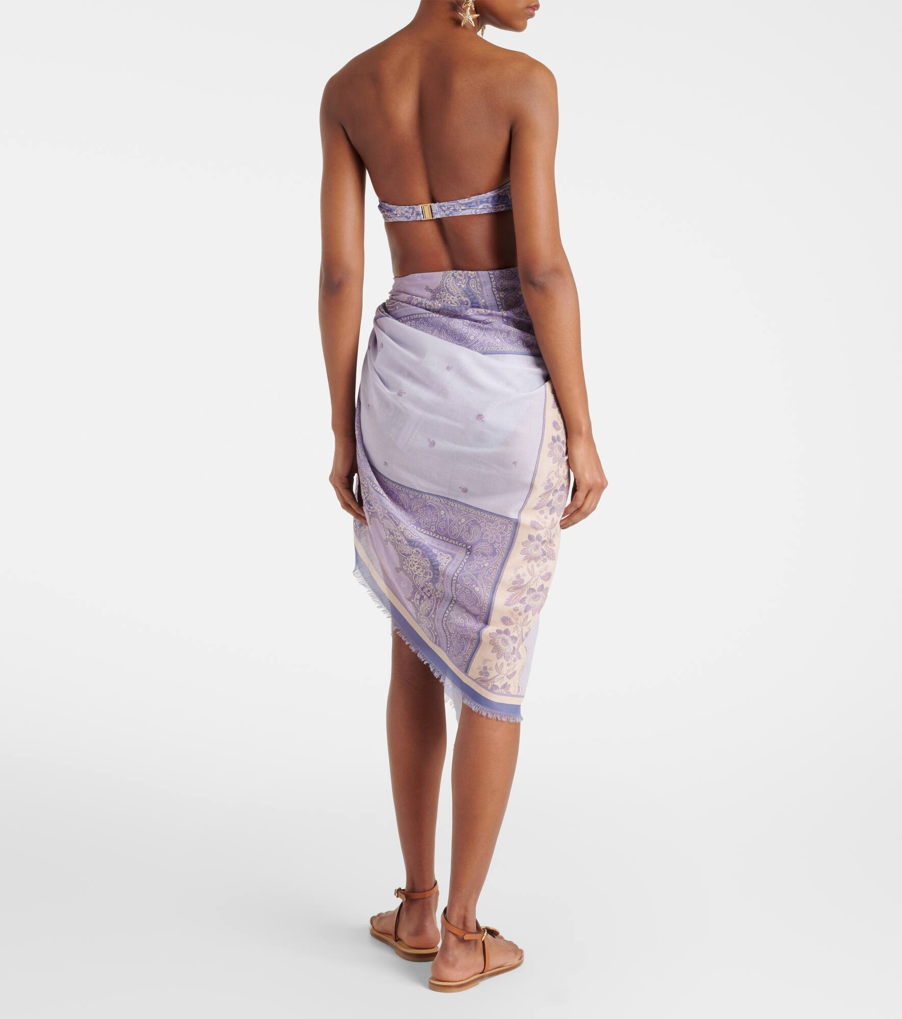 Printed cotton beach cover-up - 3