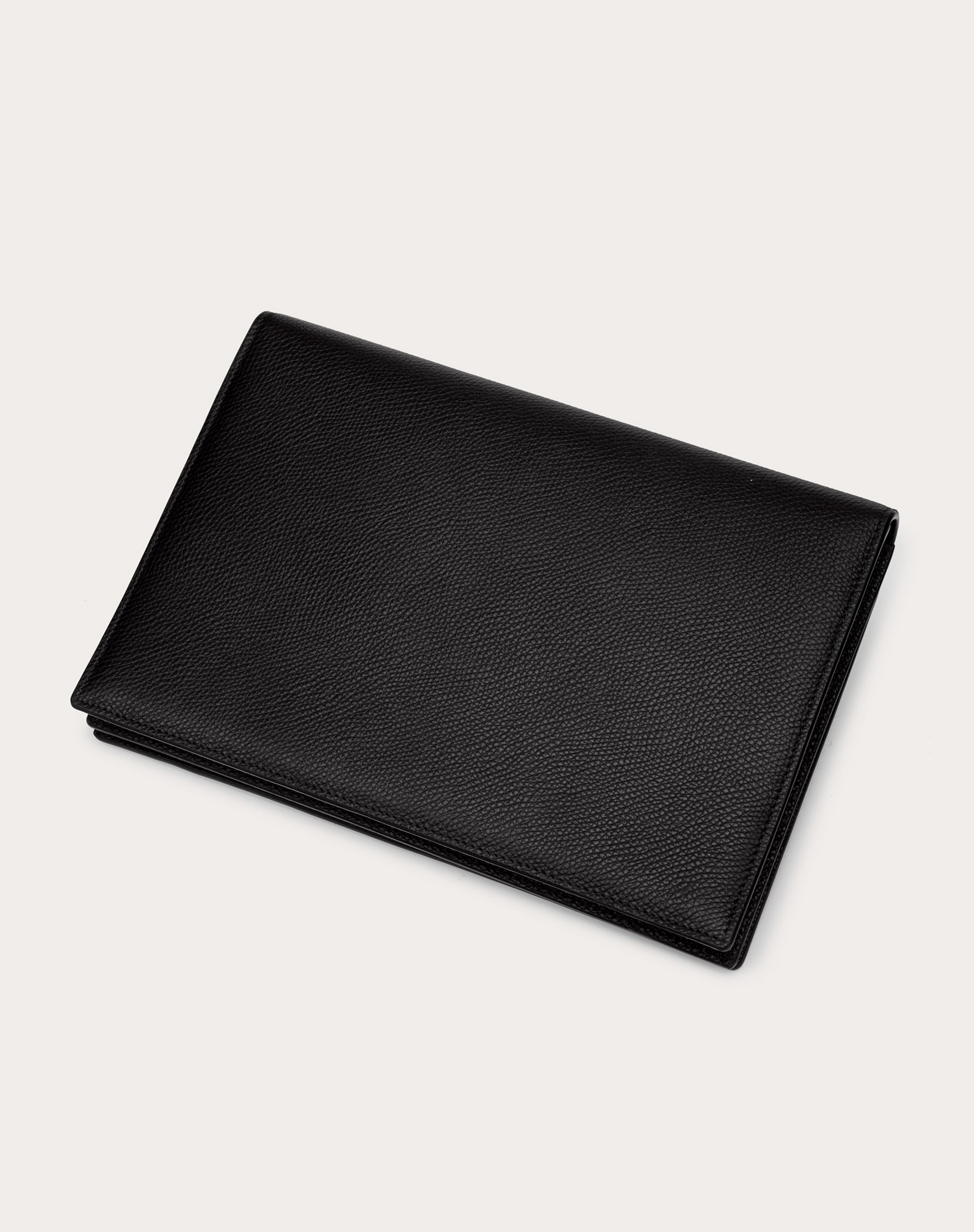 VLOGO SIGNATURE GRAINY CALFSKIN POUCH - 3