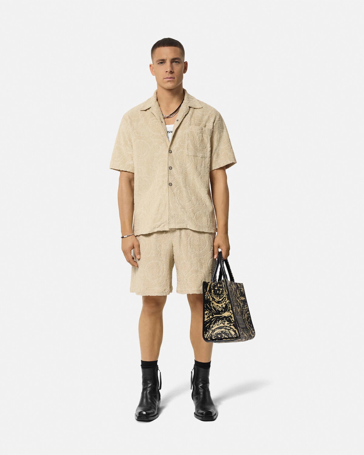 Barocco Jacquard Towel Shorts - 2