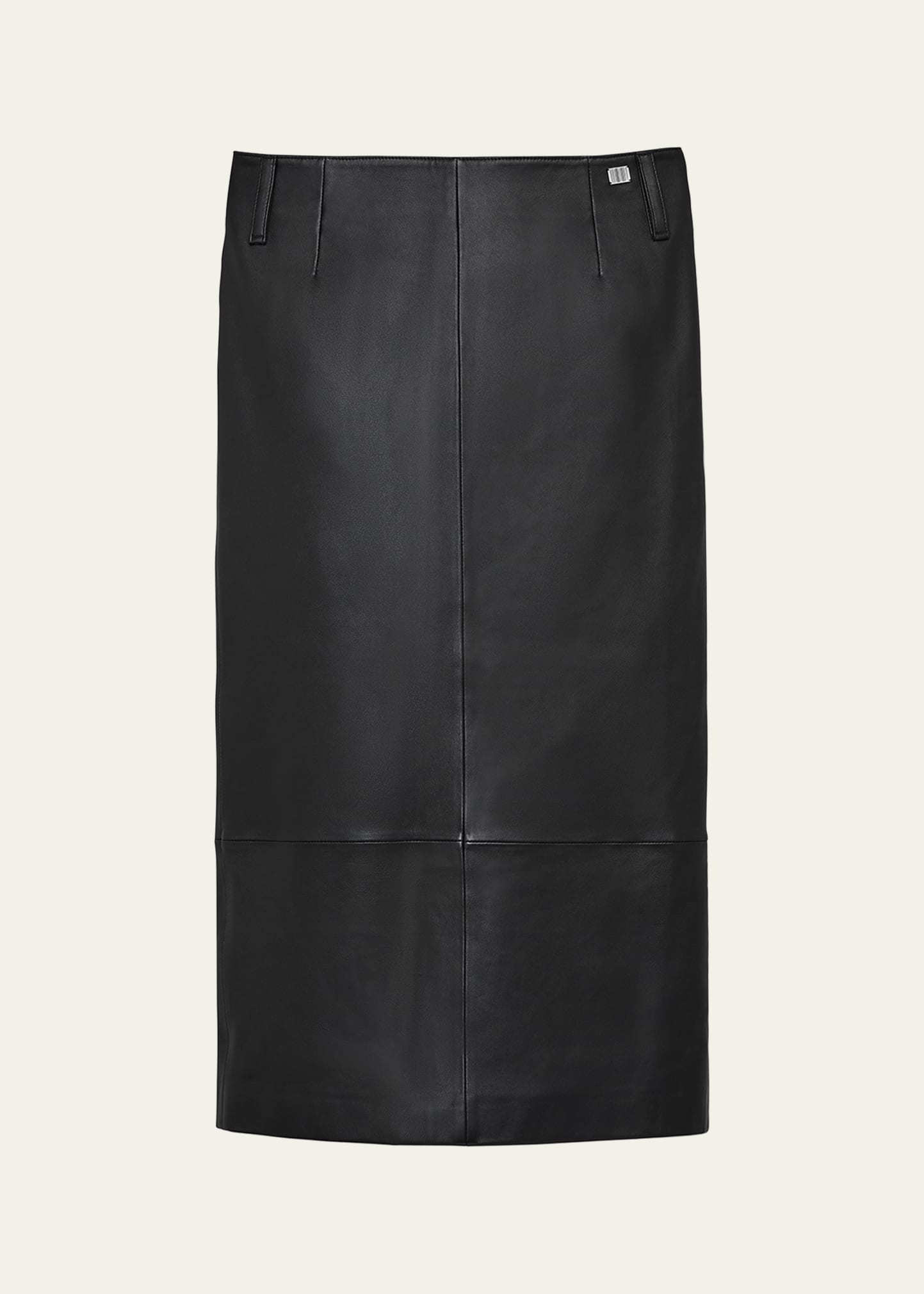 Leather Slim Pencil Midi Skirt - 1