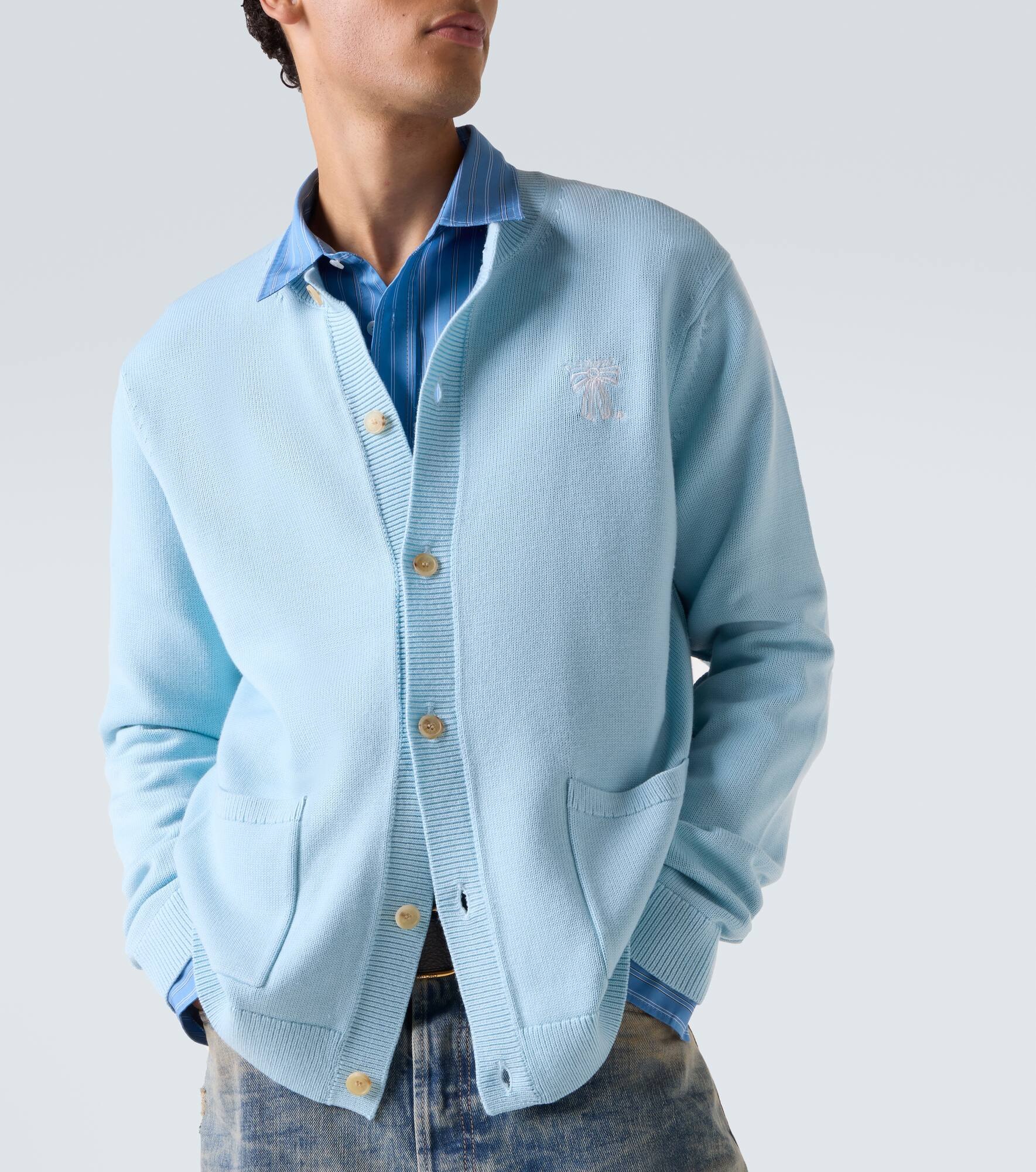 Embroidered wool cardigan - 5