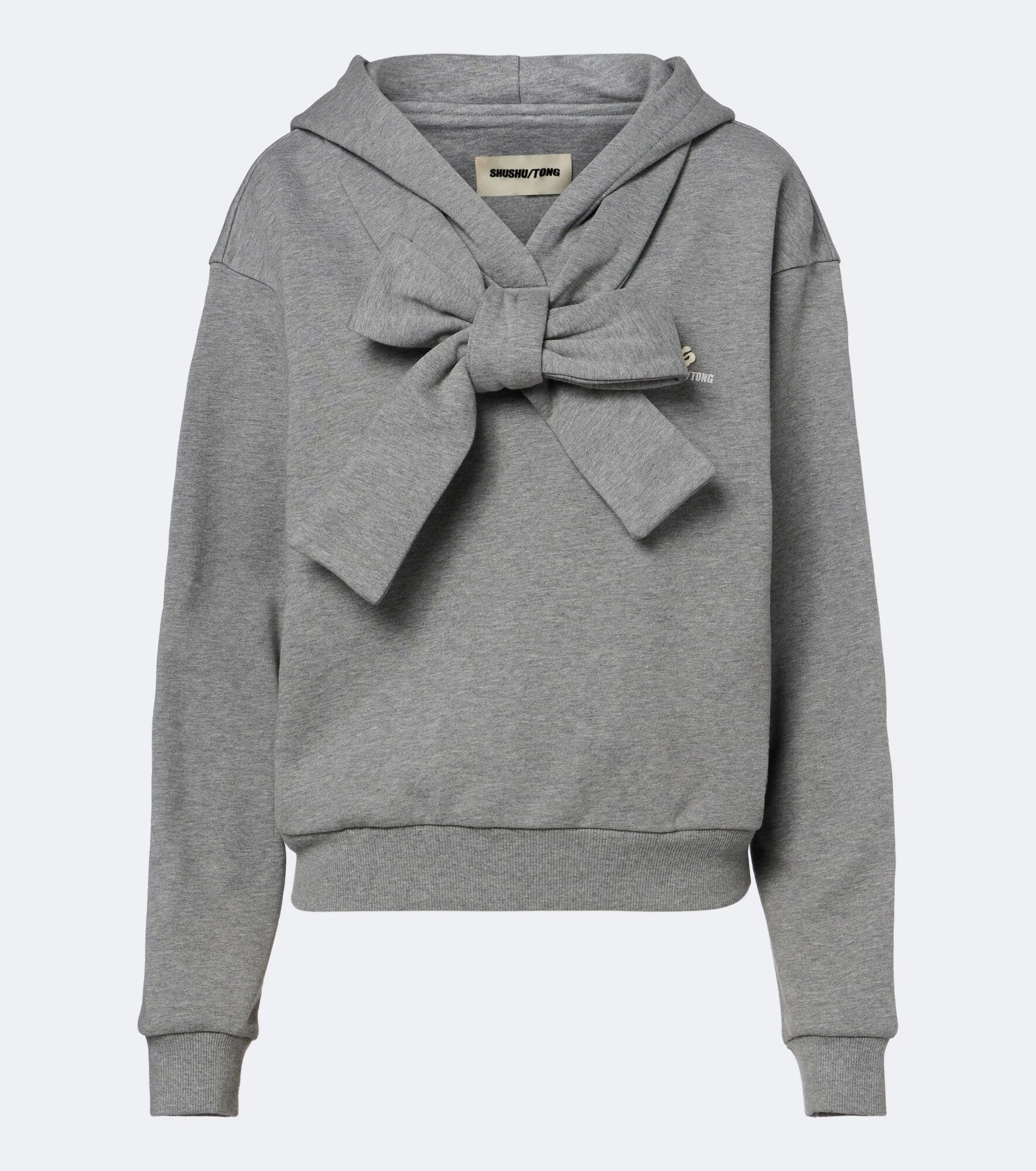 Bow-detail cotton hoodie - 1