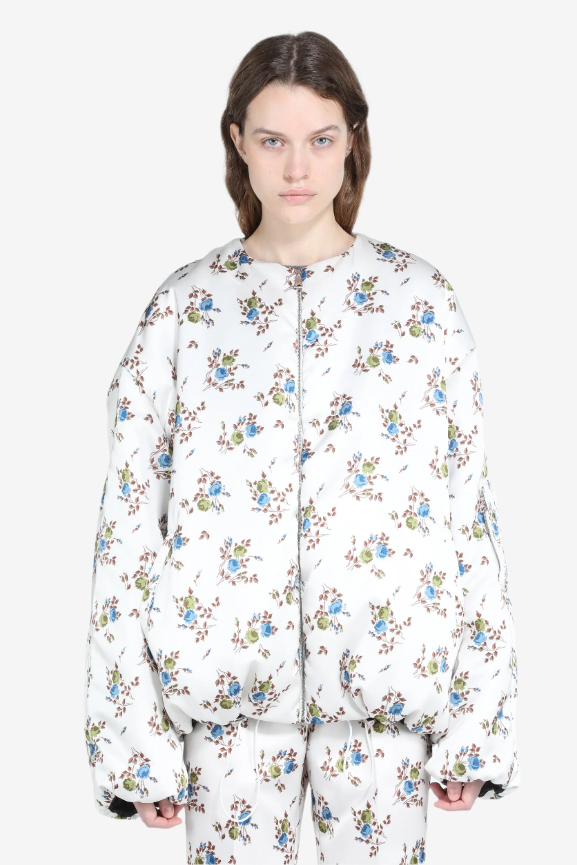 PADDED BOMBER JACKET WITH FLORAL PRINT - 4