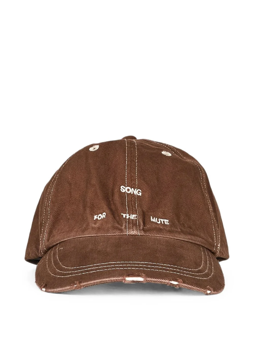 distressed logo-embroidered baseball cap - 1