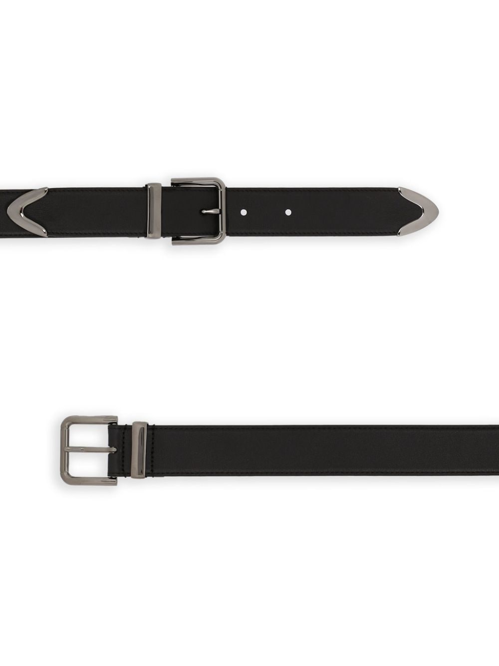 buckle-fastening leather belt - 2