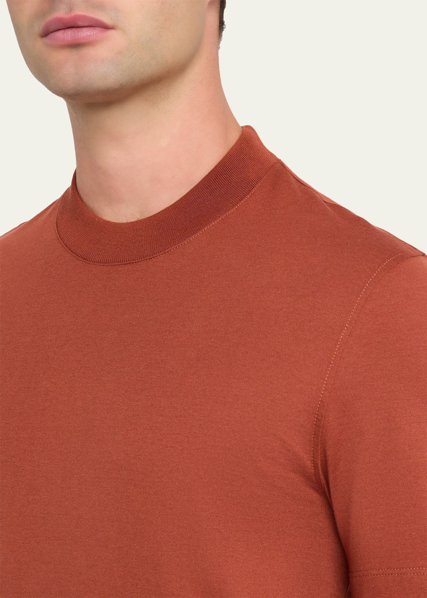 Men's Cotton and Cashmere Slim-Fit Crewneck T-Shirt - 5