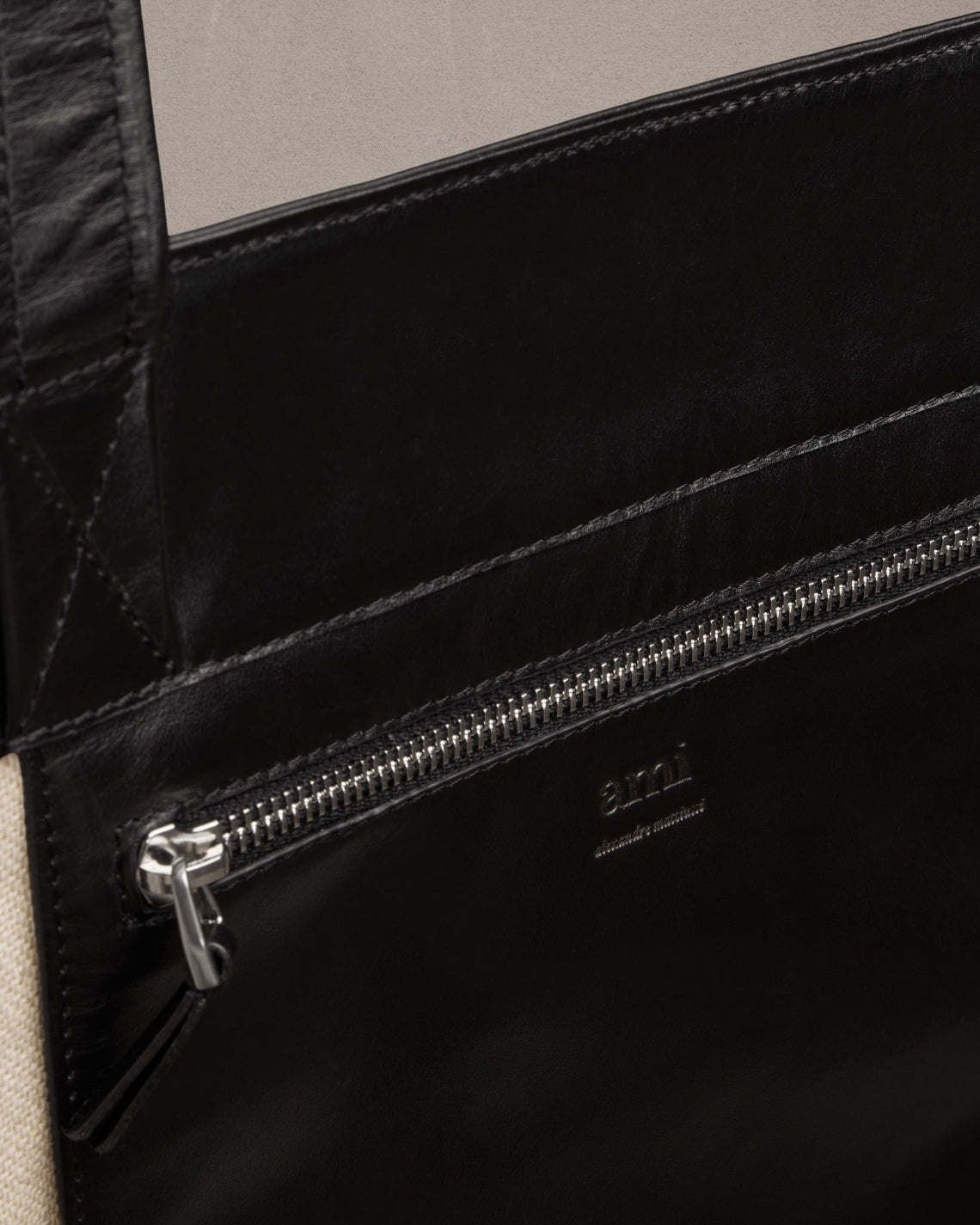 AMI Paris EAST WEST AMI SHOPPING BAG | REVERSIBLE
