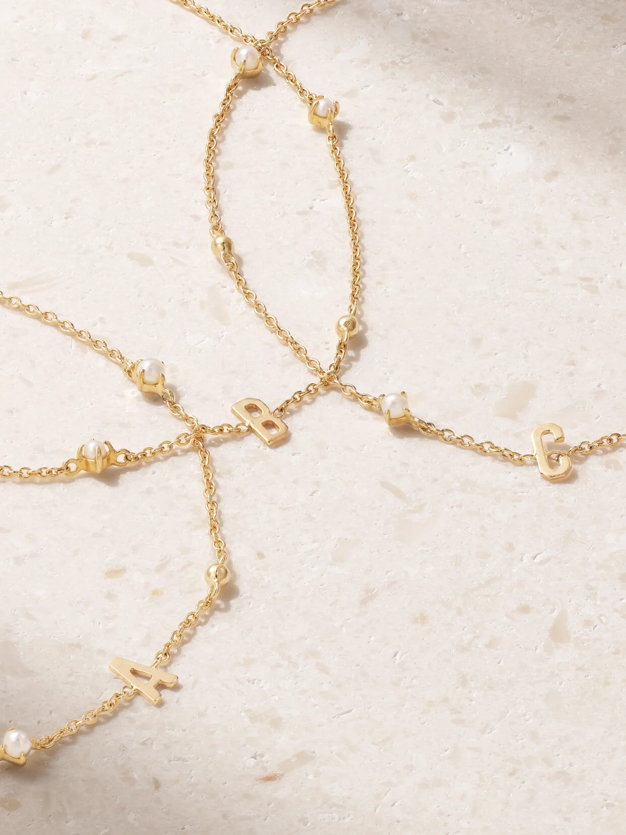 Initial 14-karat Gold Pearl Bracelet - 1