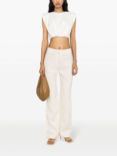 Johanna Ortiz sleeveless ruched cropped top outlook