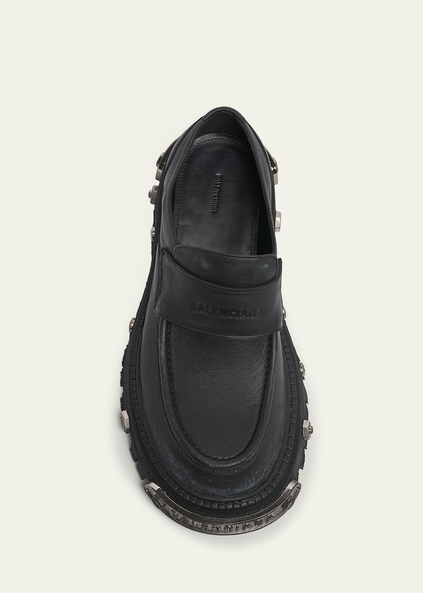 Men's Tractor Leather Chunky Loafers - 3