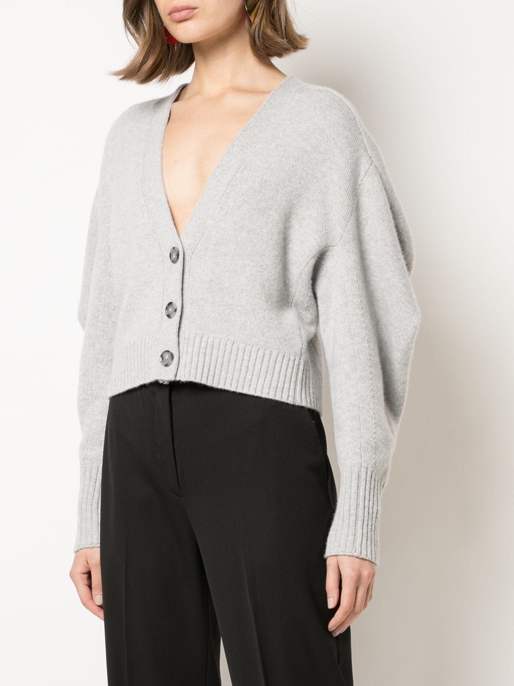 draped sleeve cropped cardigan - 3