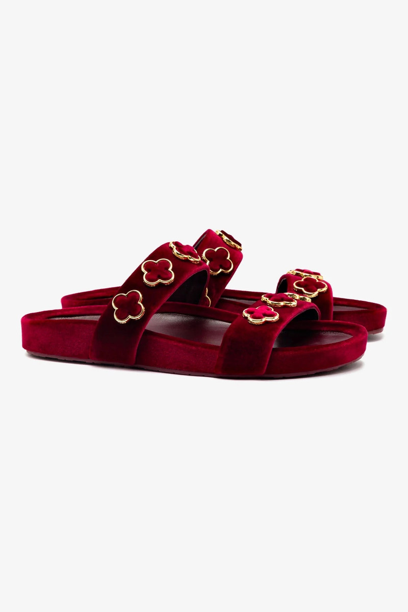 Larroudé Milan Piccolo Slide In Wine Velvet outlook