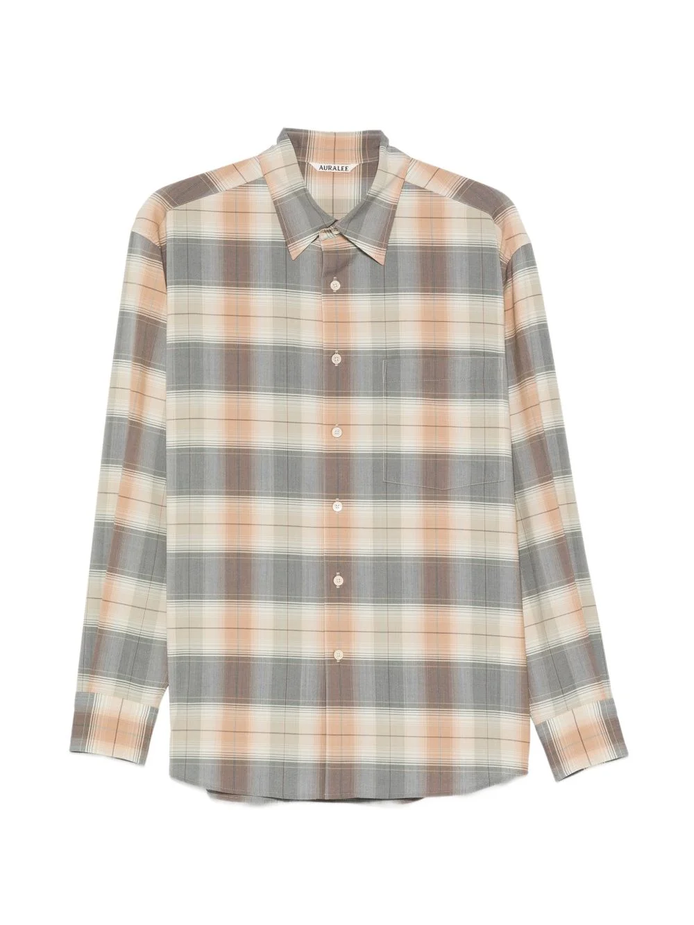 check-print wool shirt - 1