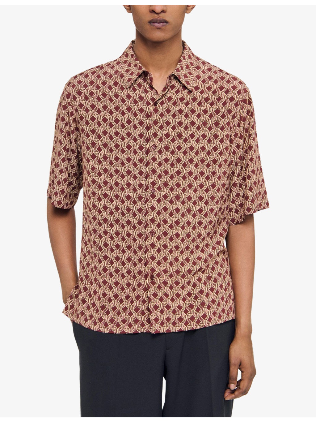 Graphic Rope-Print loose-Fit Woven Shirt - 3