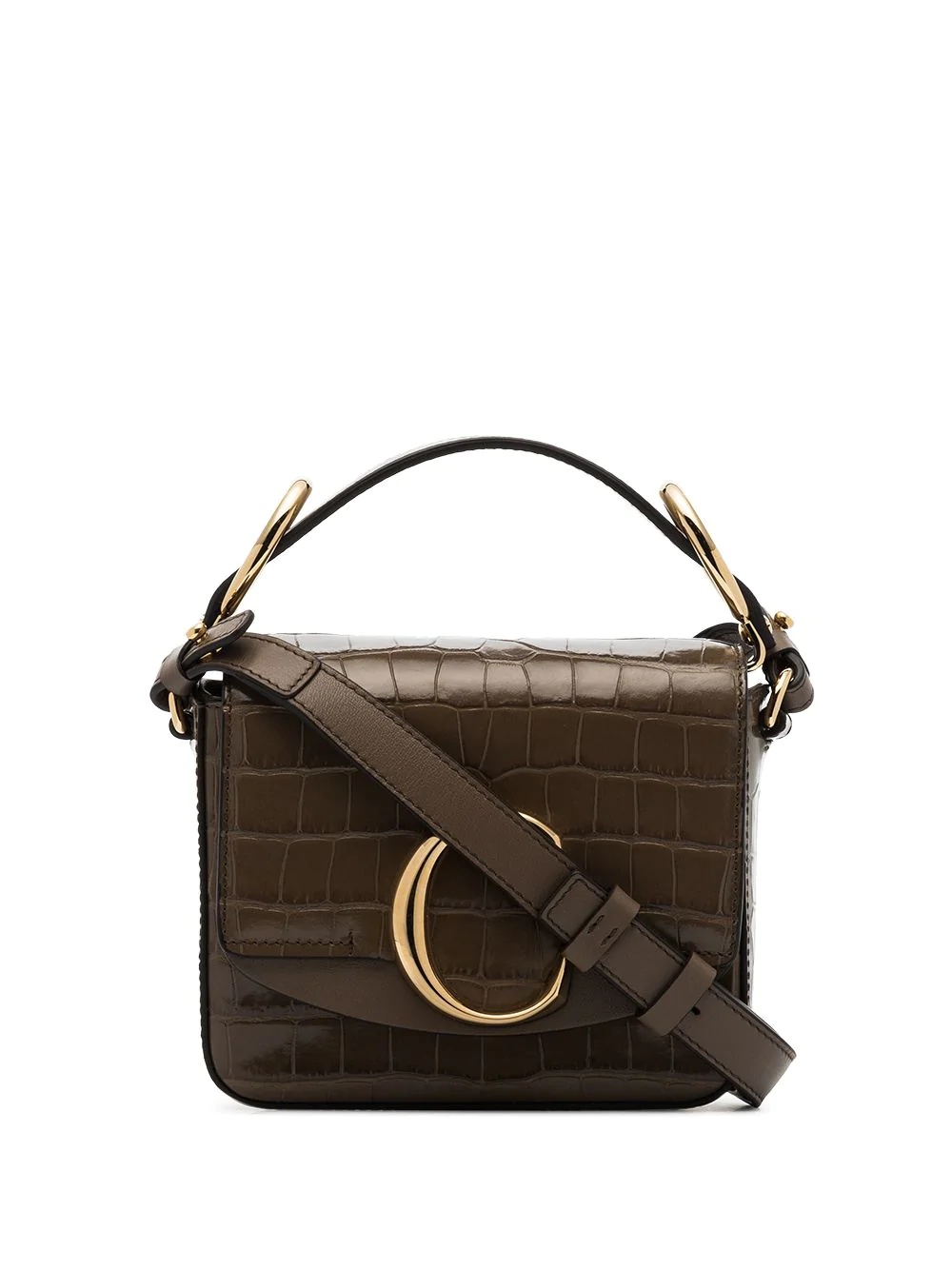 C crocodile-effect leather shoulder bag - 1