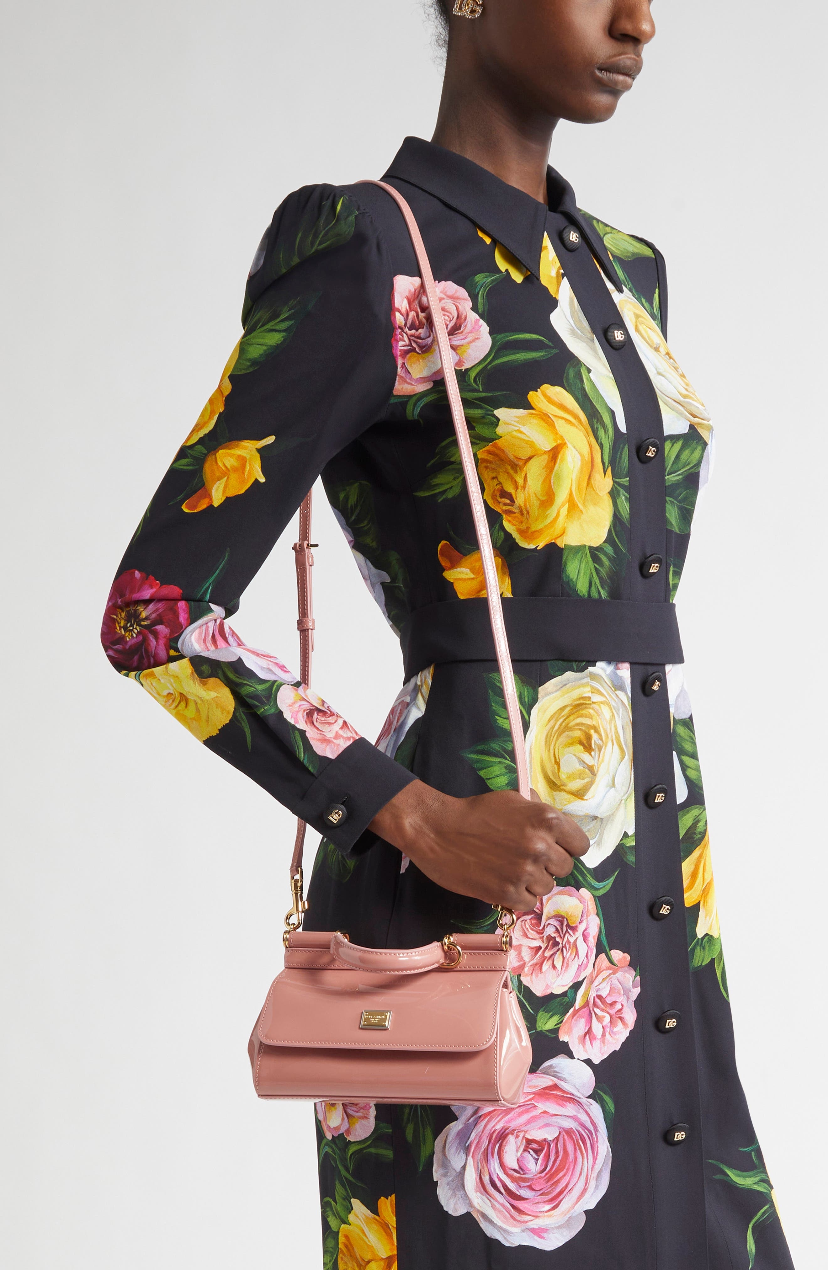 Dolce&Gabbana Small Sicily Patent Leather Top Handle Bag in Rosa at Nordstrom - 2