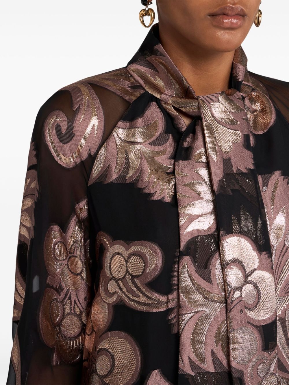 fil-coupé jacquard blouse - 4