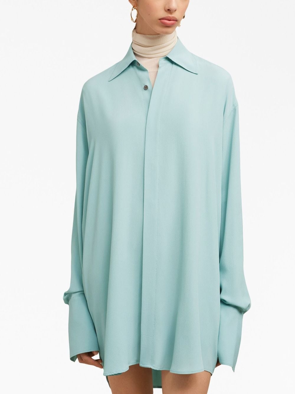 long-sleeve shirtdress - 5