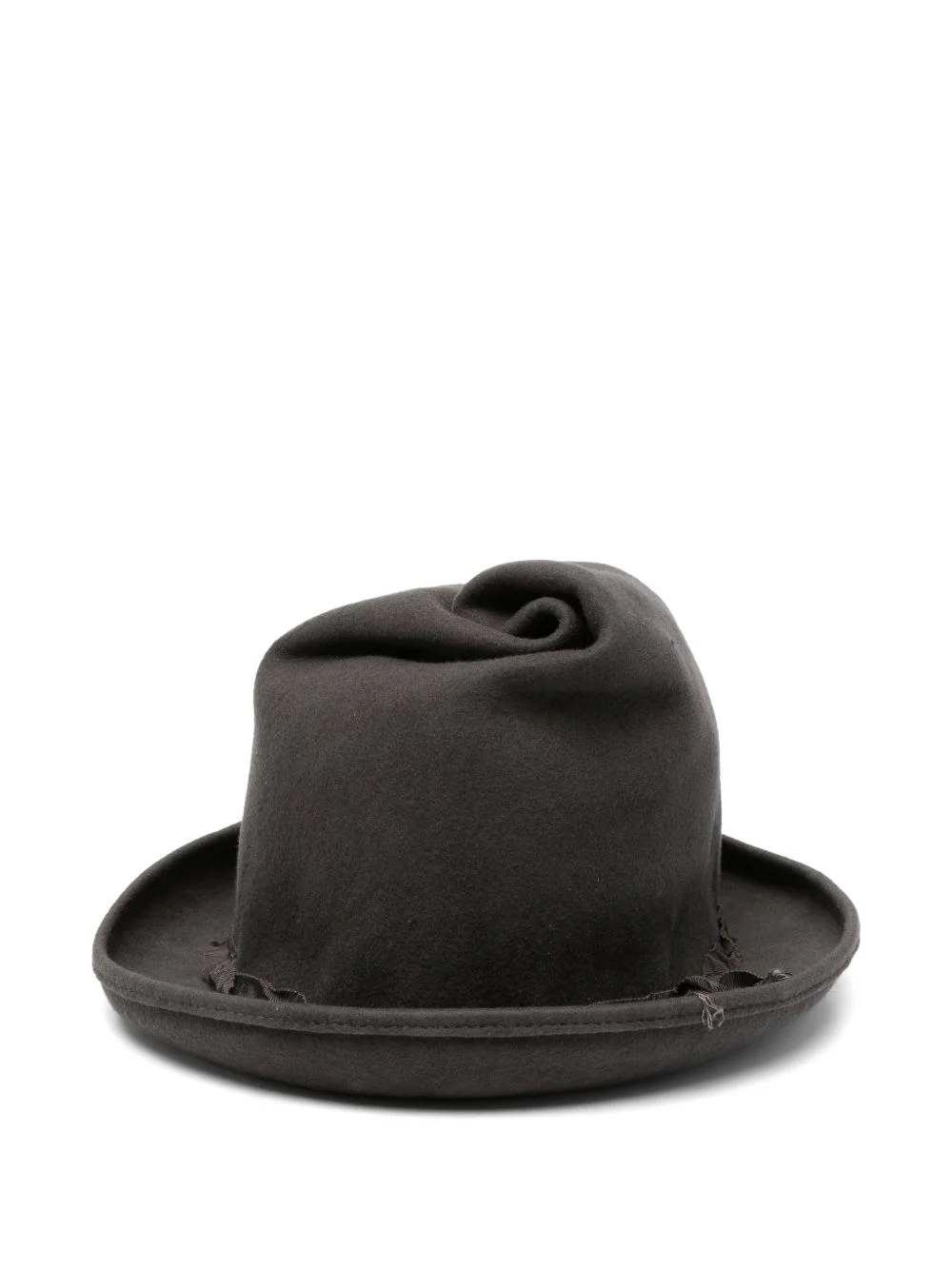 ruffled-trim fedora hat - 1