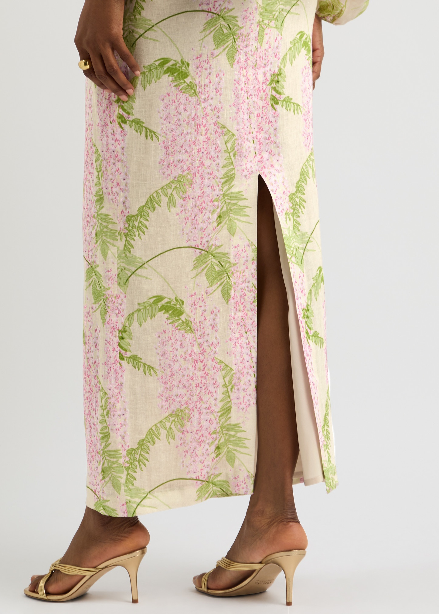 Norma floral-print linen maxi skirt - 5