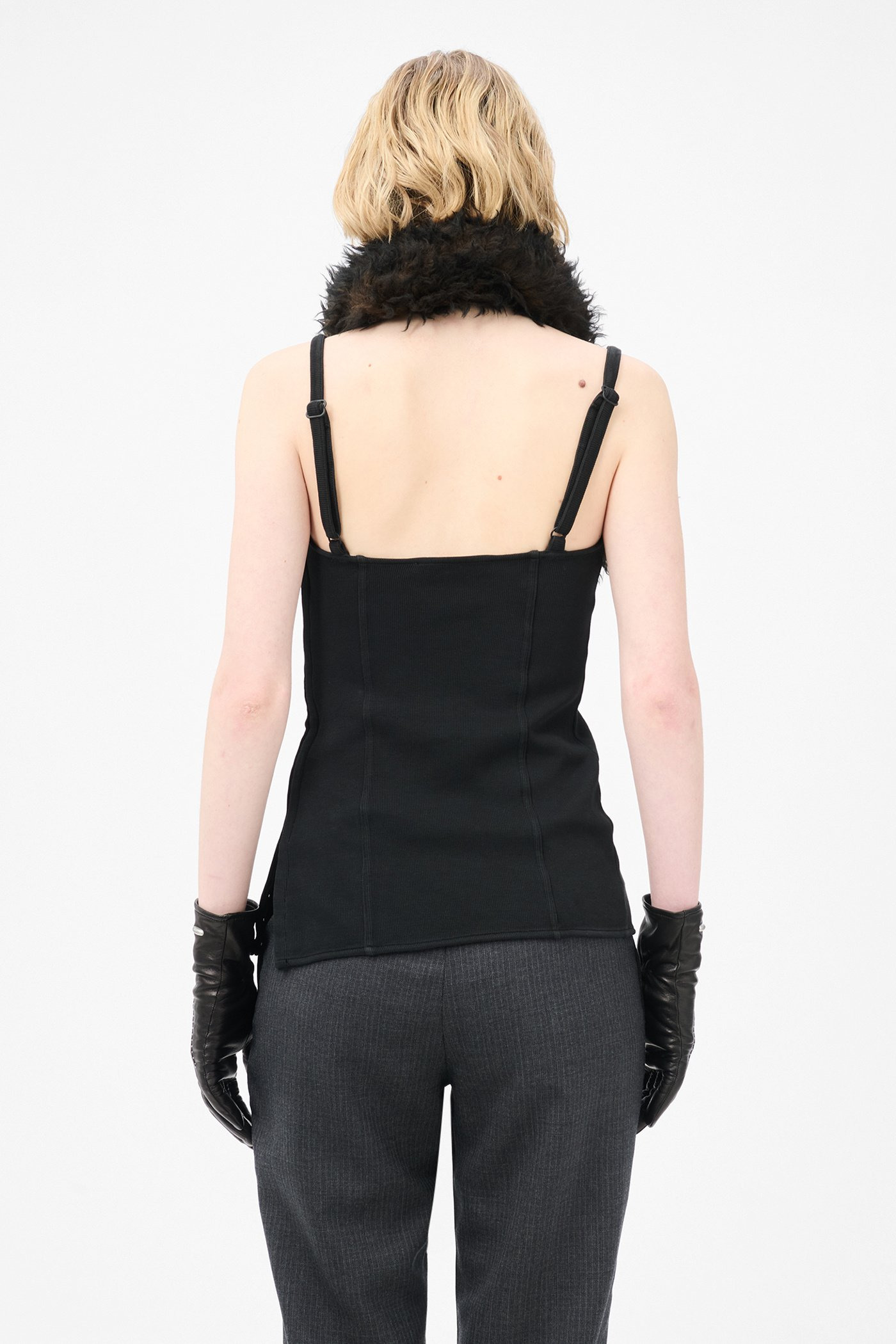 Cami Tank Washed Black Athletic Rib - 5