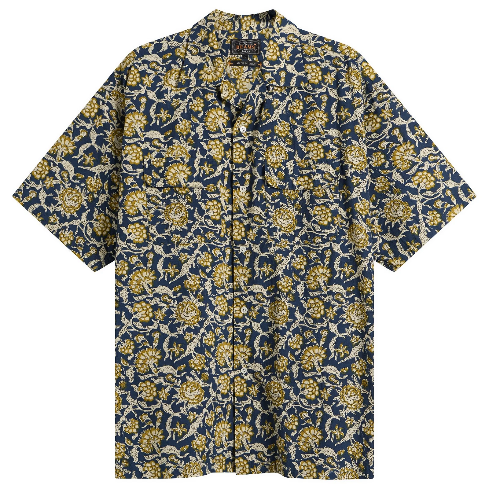 Beams Plus Block Print Open collar Shirt - 1