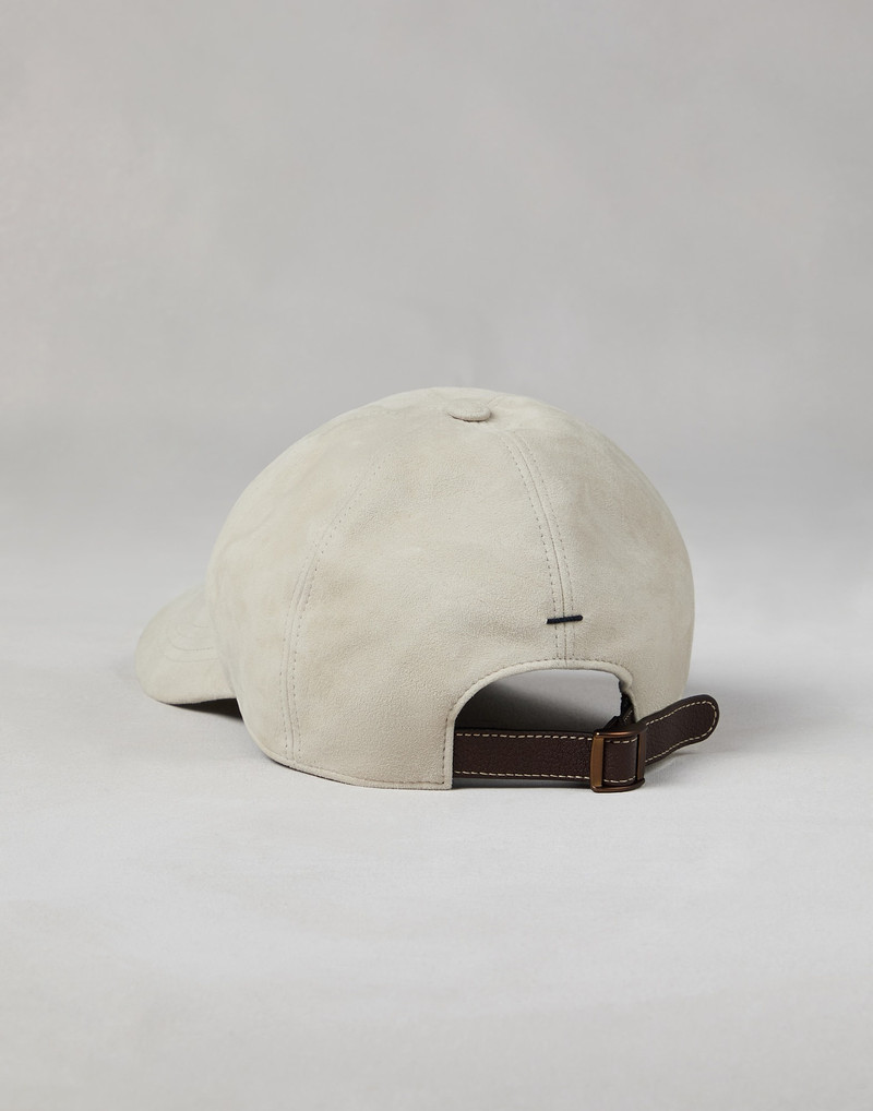 Brunello Cucinelli Lightweight suede baseball cap with embroidered logo outlook