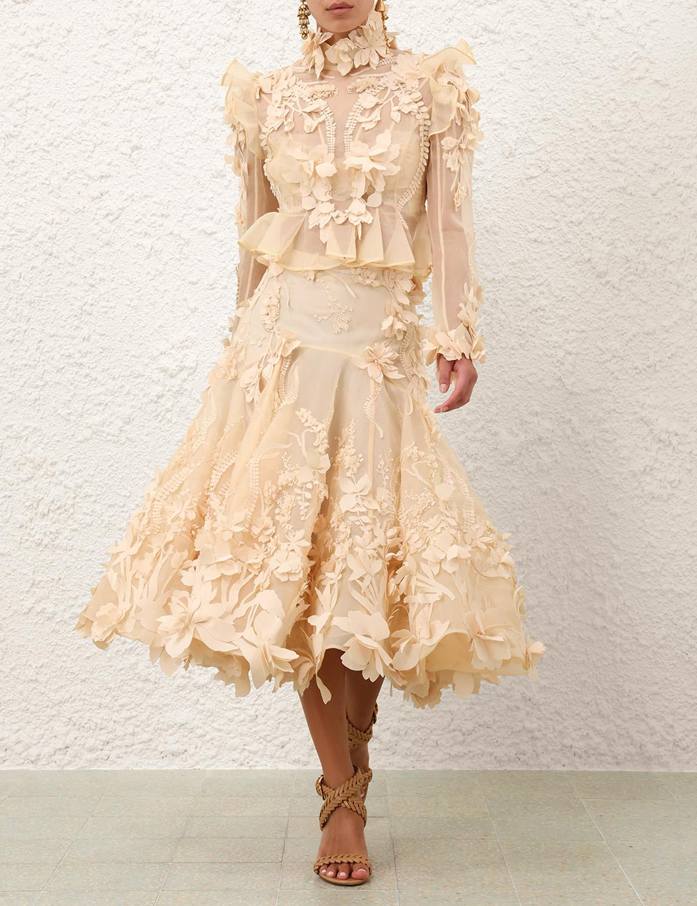 HYPNOTIC APPLIQUE MIDI SKIRT - 2
