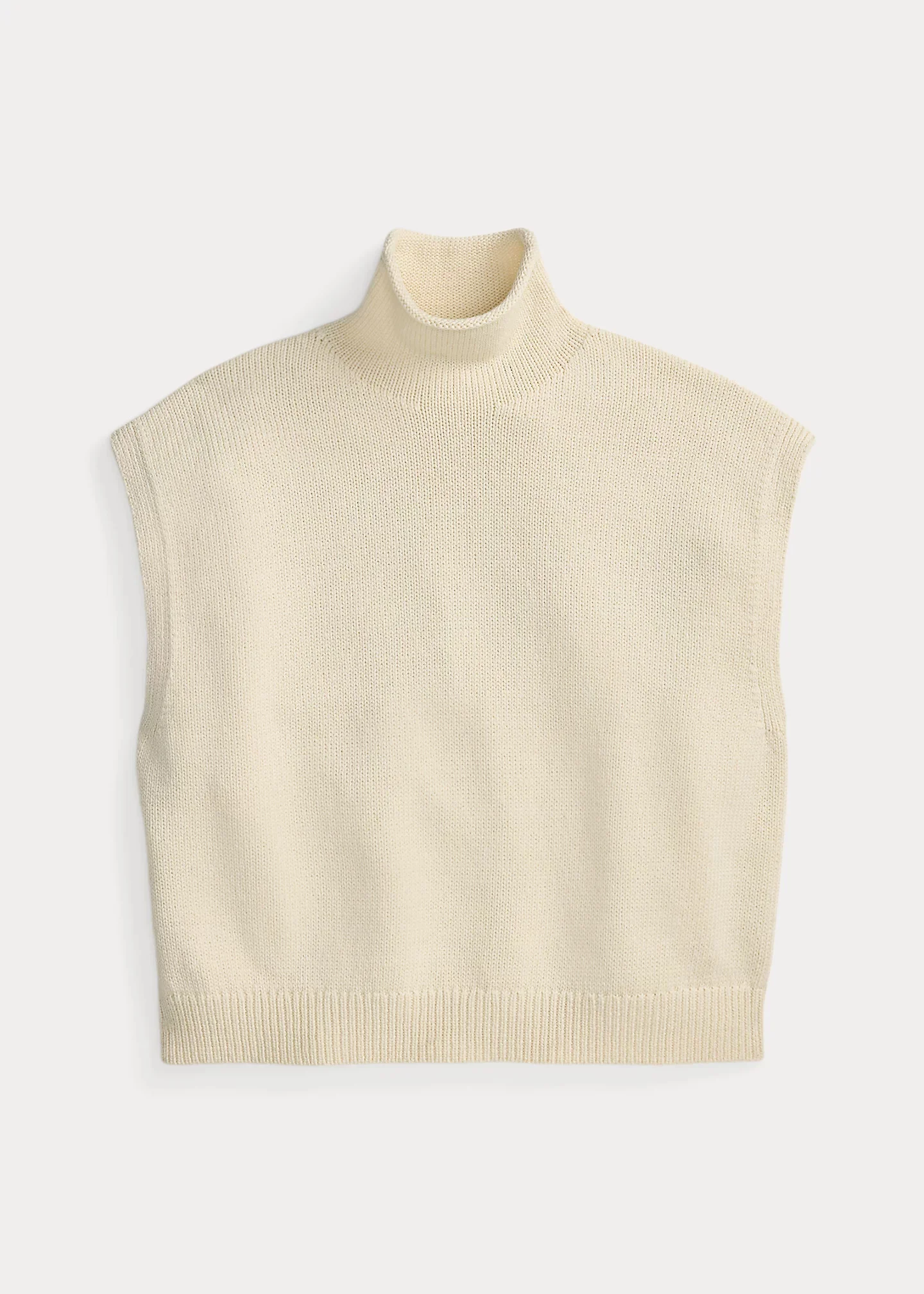 Sleeveless Cotton Turtleneck Sweater - 1