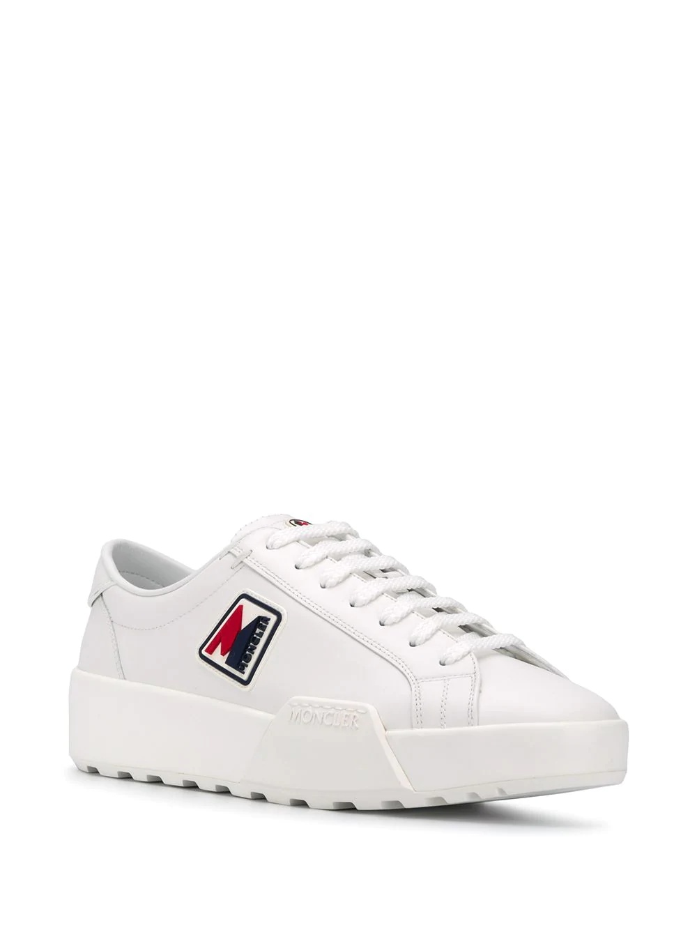 logo patch leather trainers - 2