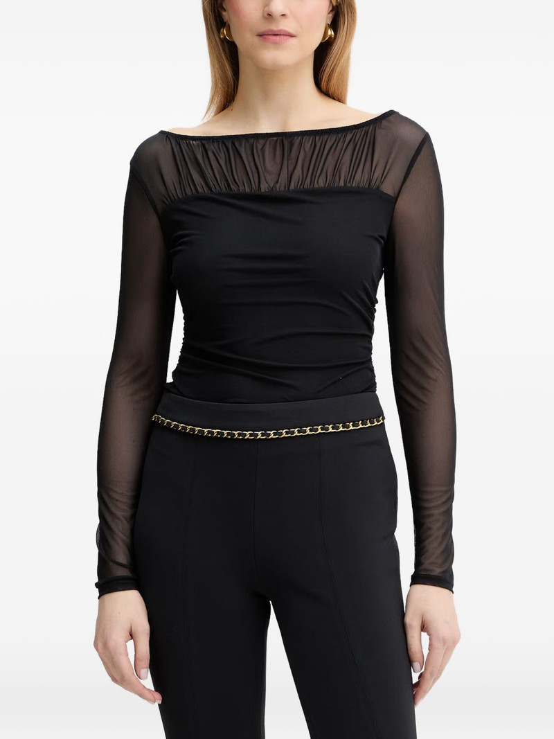 gathered-detail long-sleeve top 1