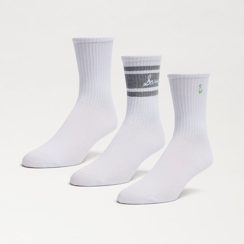 3 Pack Cotton Blend Logo Ribbed Crew Socks 1