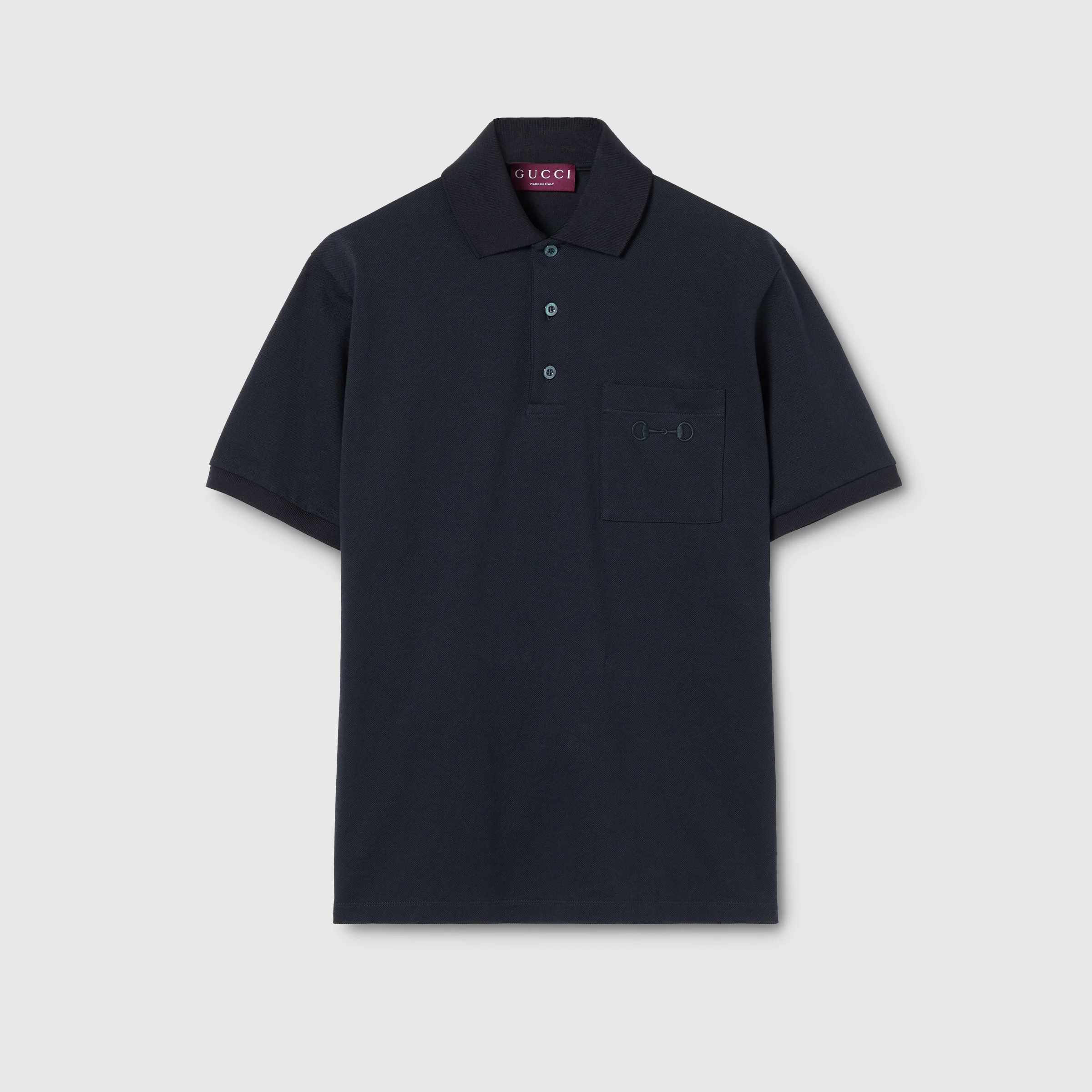 Cotton piquet polo shirt with embroidery - 1