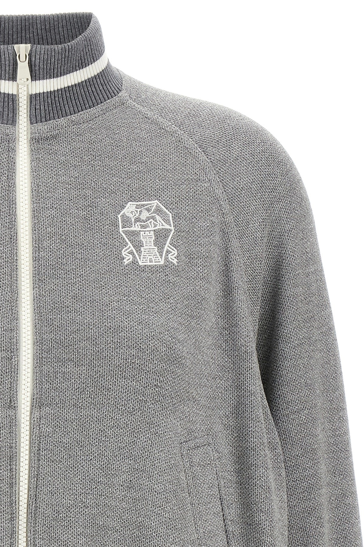 Logo embroidery lamé sweatshirt - 3