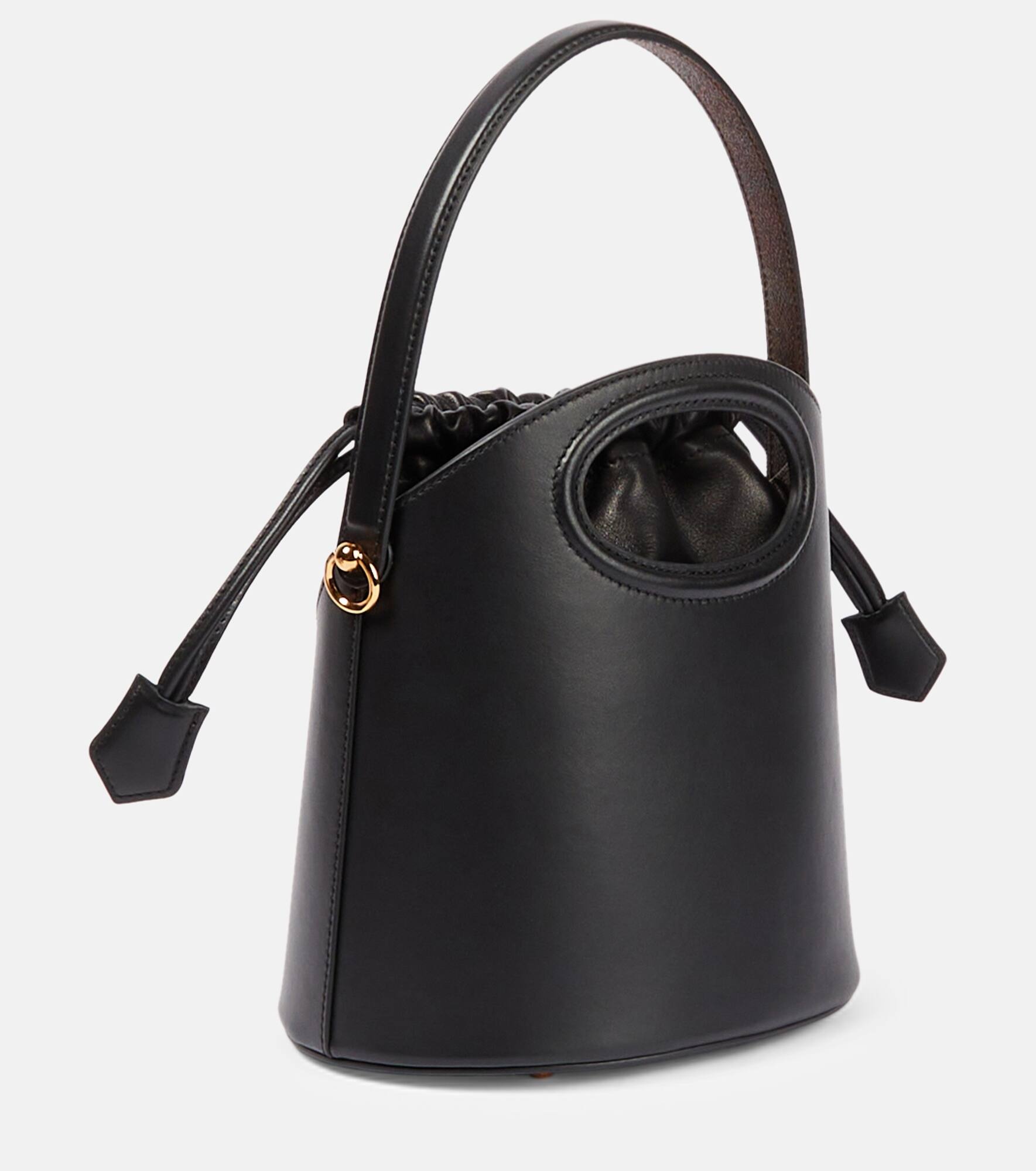 Saturno leather bucket bag - 4