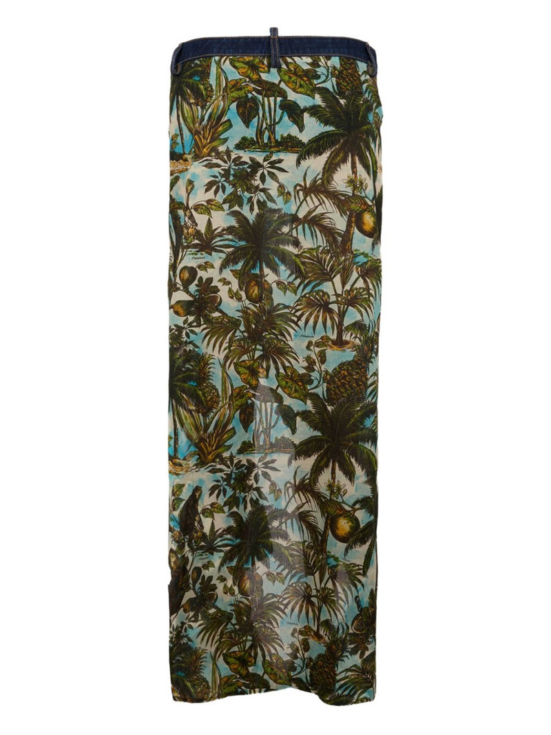 DSQUARED2 tropical-print midi skirt outlook