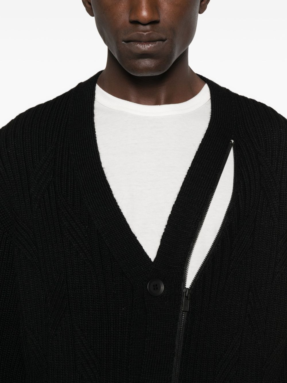 cable-knit zip-front cardigan - 5