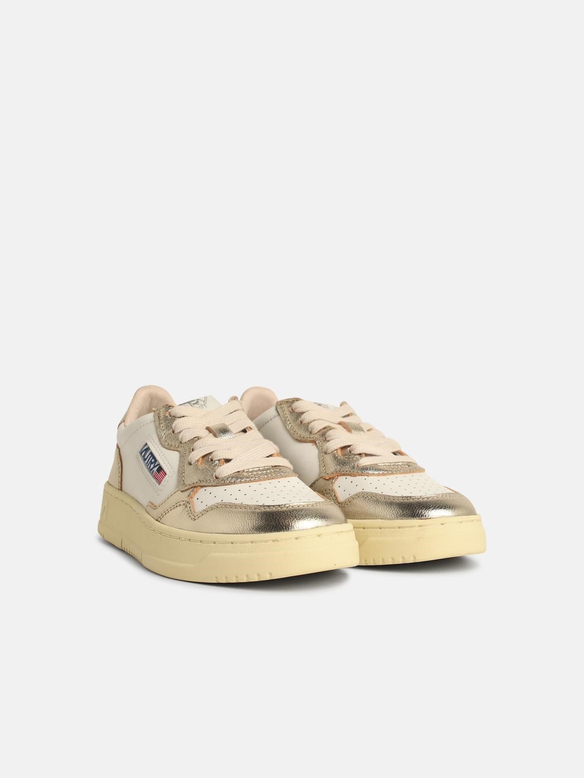 'MEDIALIST' GOLD LEATHER SNEAKERS - 2