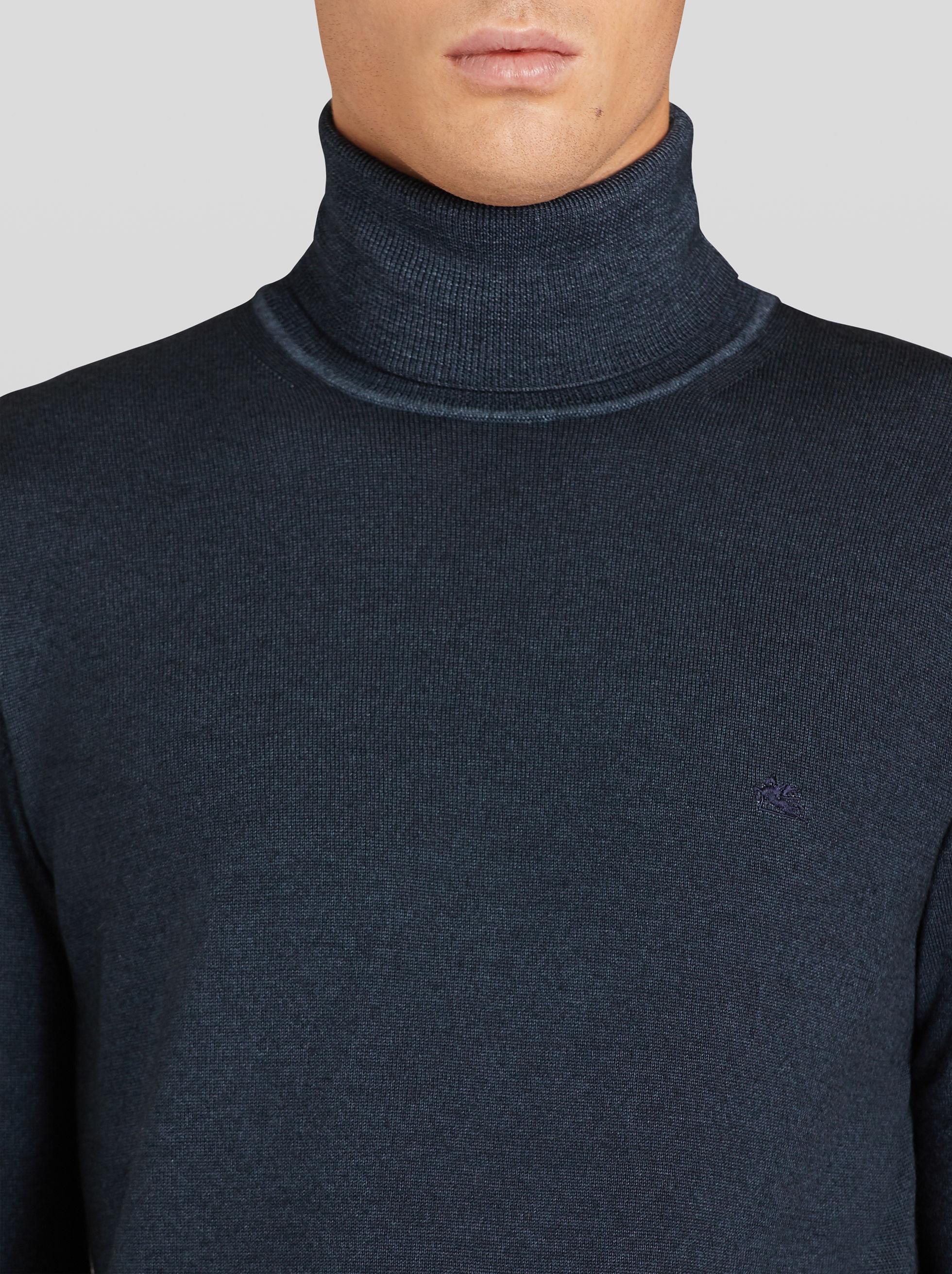 POLO NECK WOOL JUMPER WITH PEGASO - 3